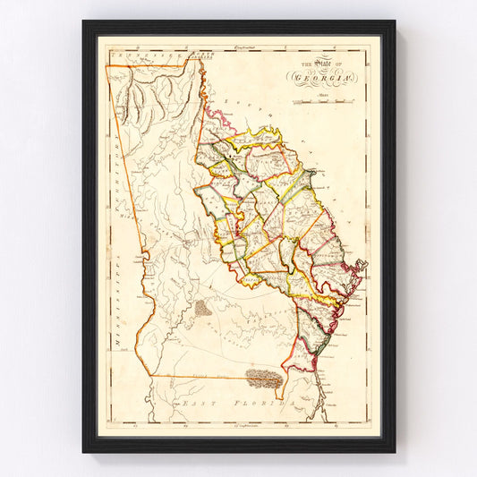 Vintage Map of Georgia 1818