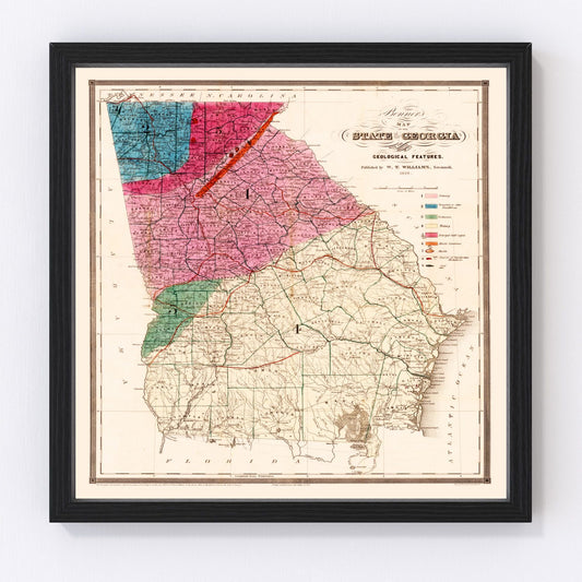 Vintage Map of Georgia 1849