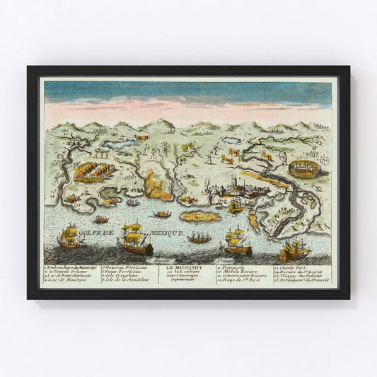 Vintage Map of Louisiana 1770