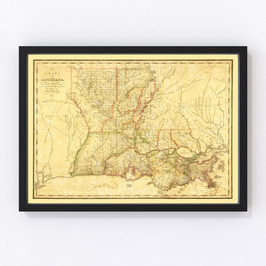 Vintage Map of Louisiana 1820