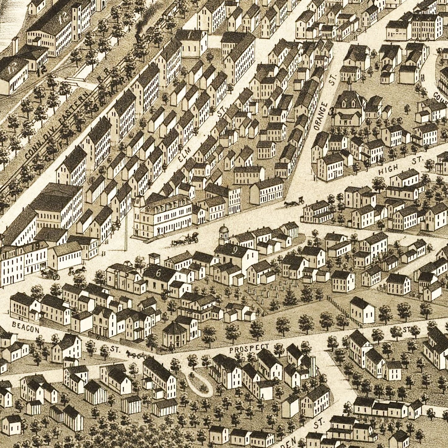 Vintage Map of Great Falls, New Hampshire 1877