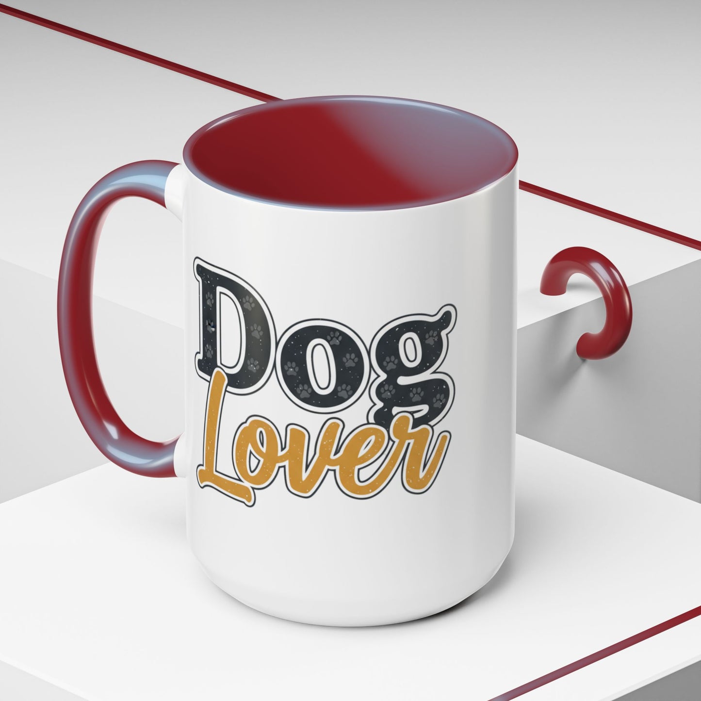 Dog Lover Accent Coffee Mug — 'Dog Lover' 11/15oz Ceramic Mug