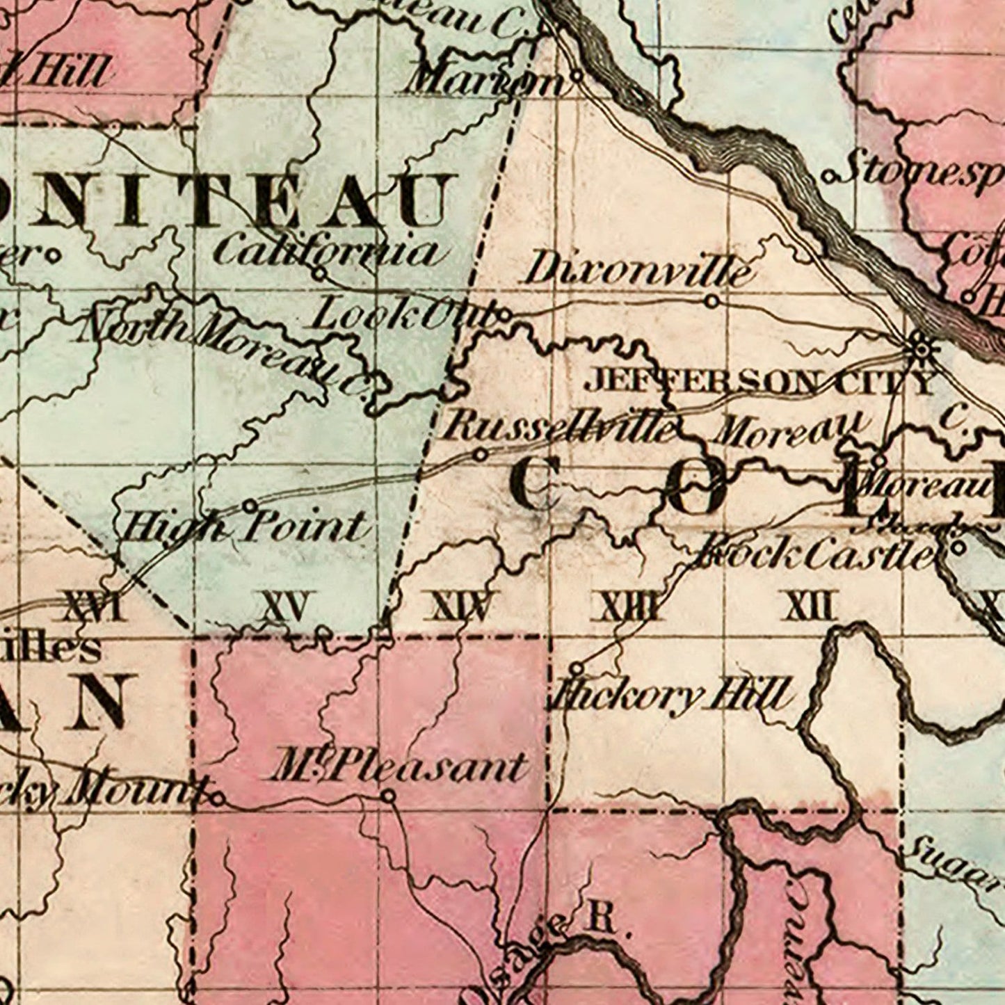 Vintage Map of Missouri 1851