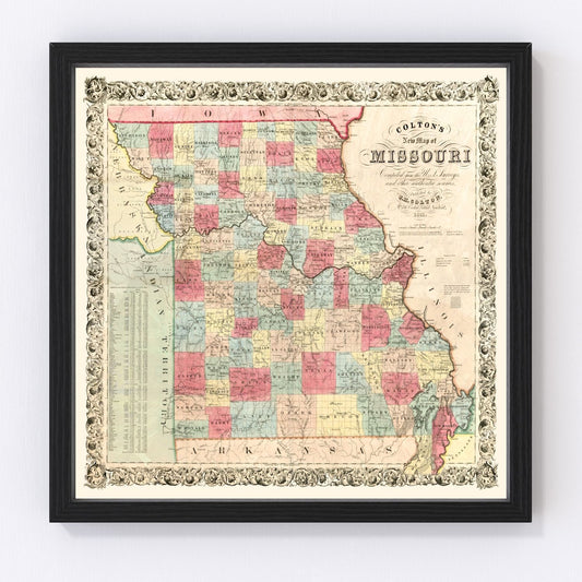 Vintage Map of Missouri 1851