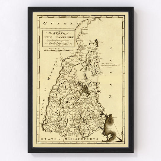 Vintage Map of New Hampshire 1794