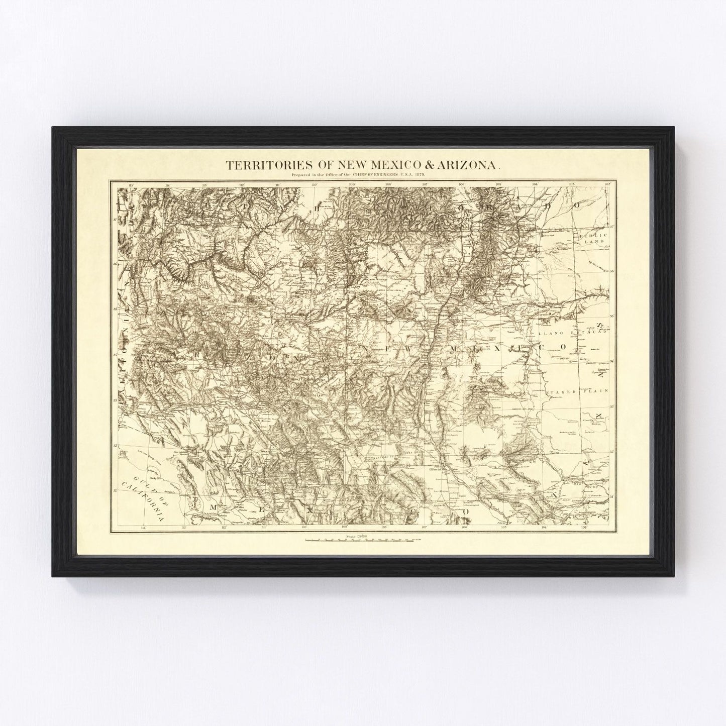 Vintage Map of New Mexico 1879
