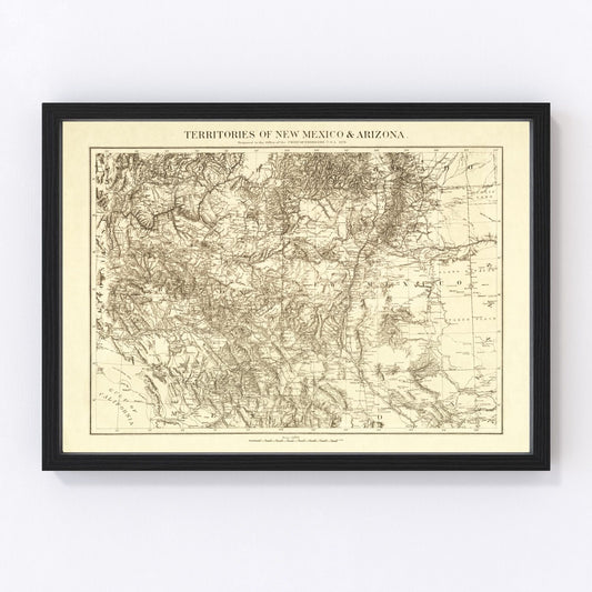 Vintage Map of New Mexico 1879