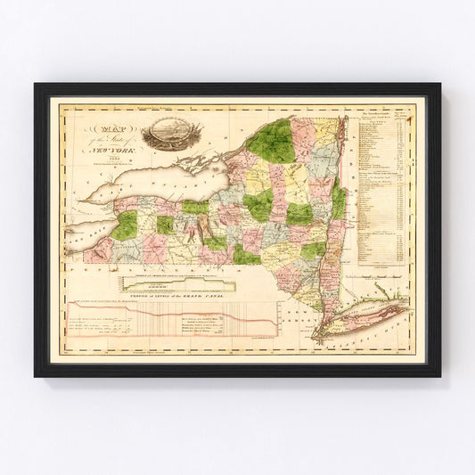 Vintage Map of New York 1833