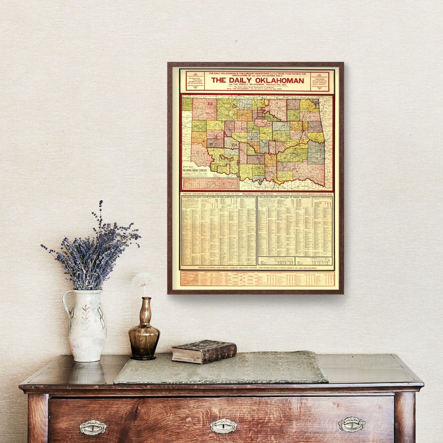 Vintage Map of Oklahoma 1905