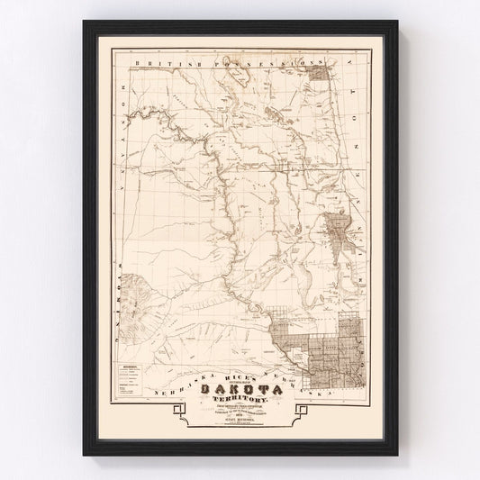 Vintage Map of South Dakota 1872