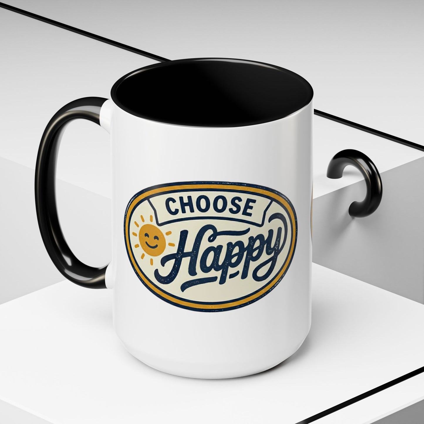 Choose Happy Coffee Mug — Inspirational Ceramic Accent Mug (11/15oz)