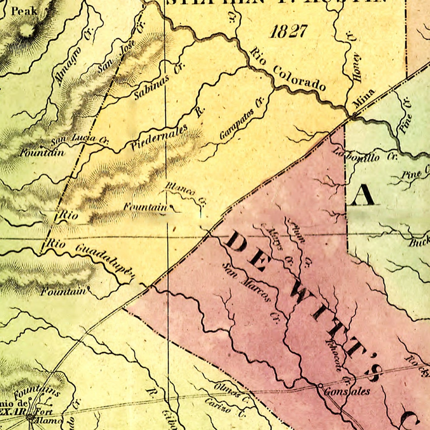 Vintage Map of Texas 1837