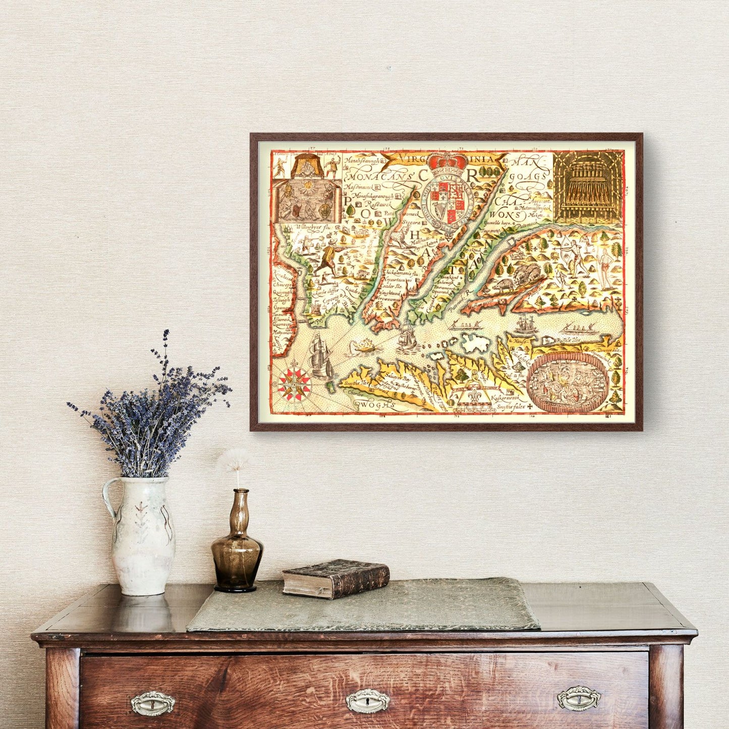Vintage Map of Virginia 1637
