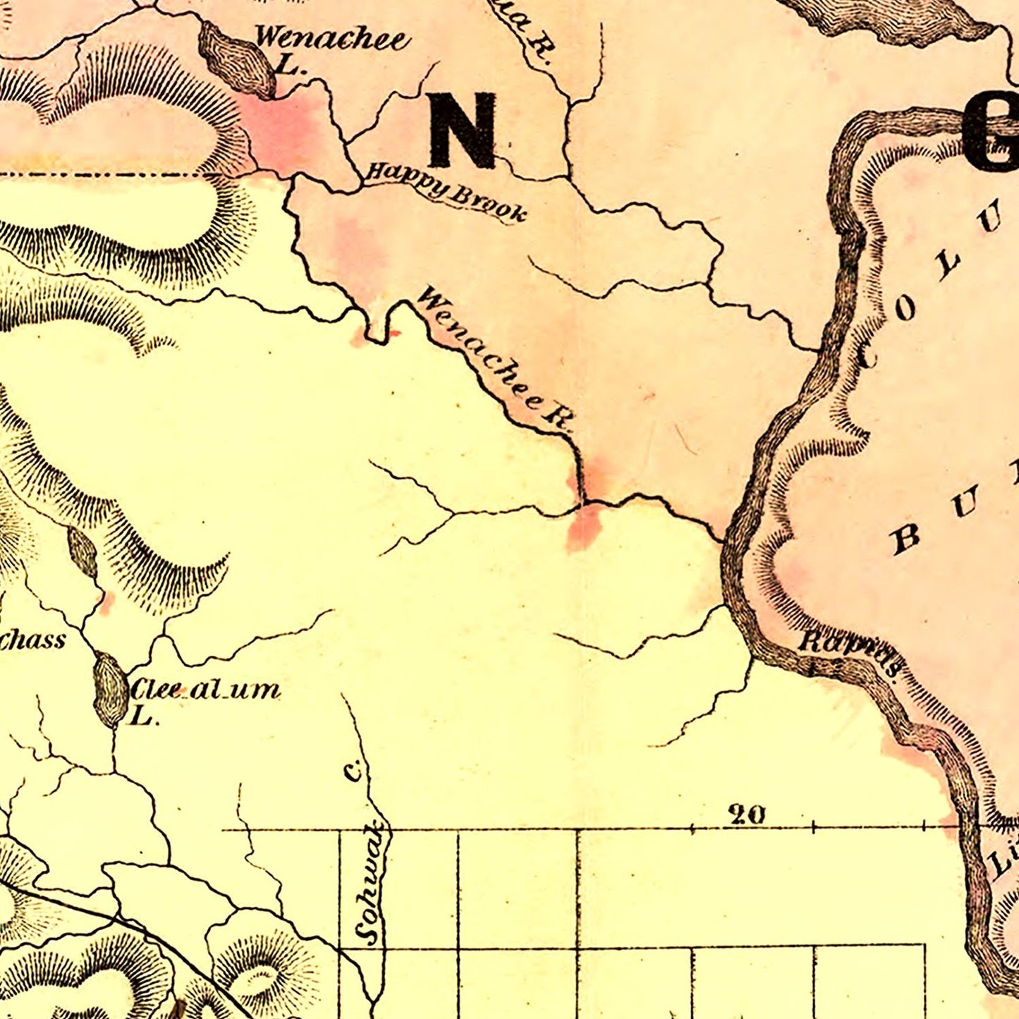 Vintage Map of Washington 1878