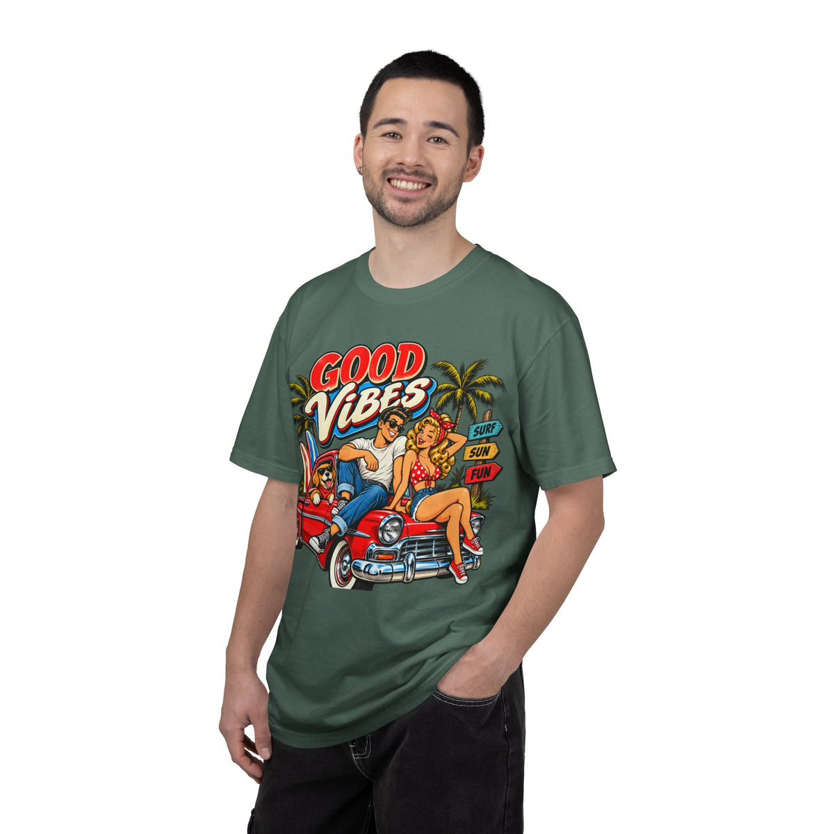 Good Vibes Retro Beach T-Shirt