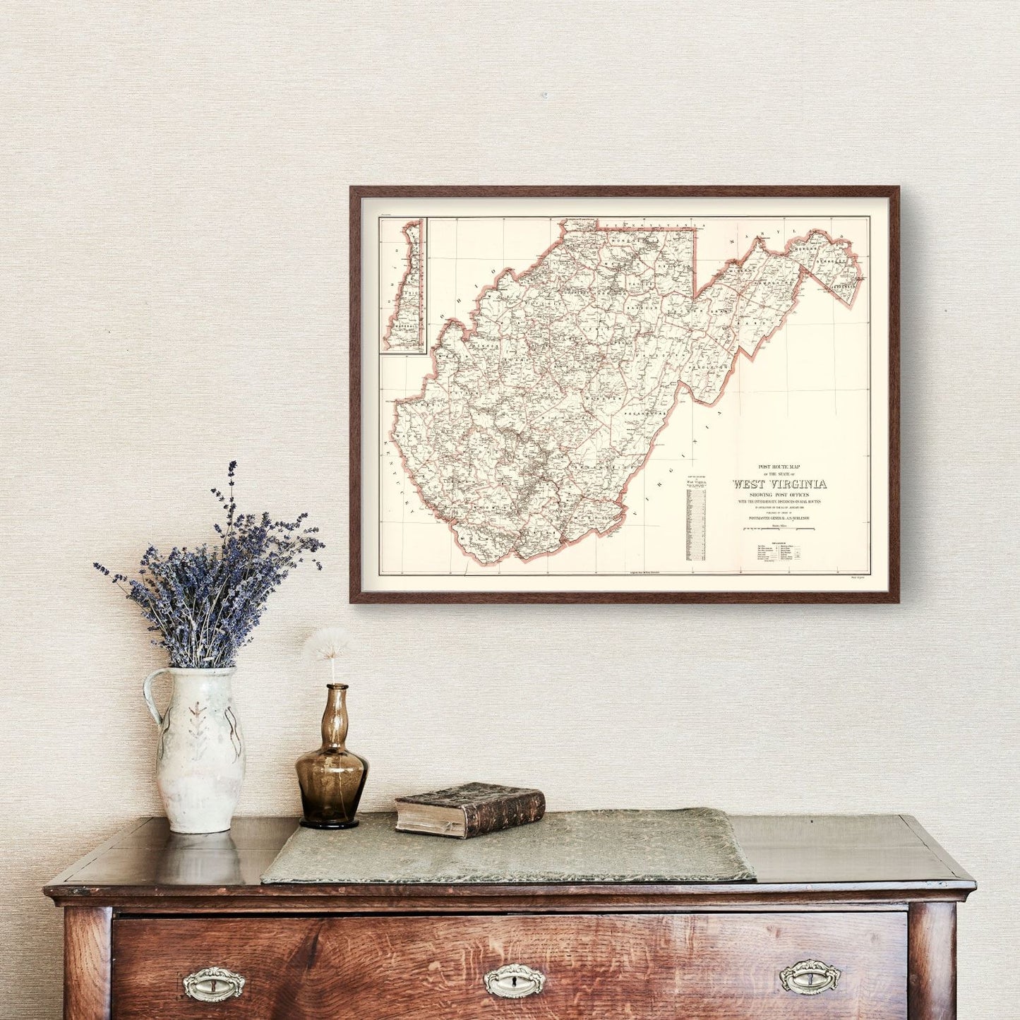 Vintage Map of West Virginia 1918