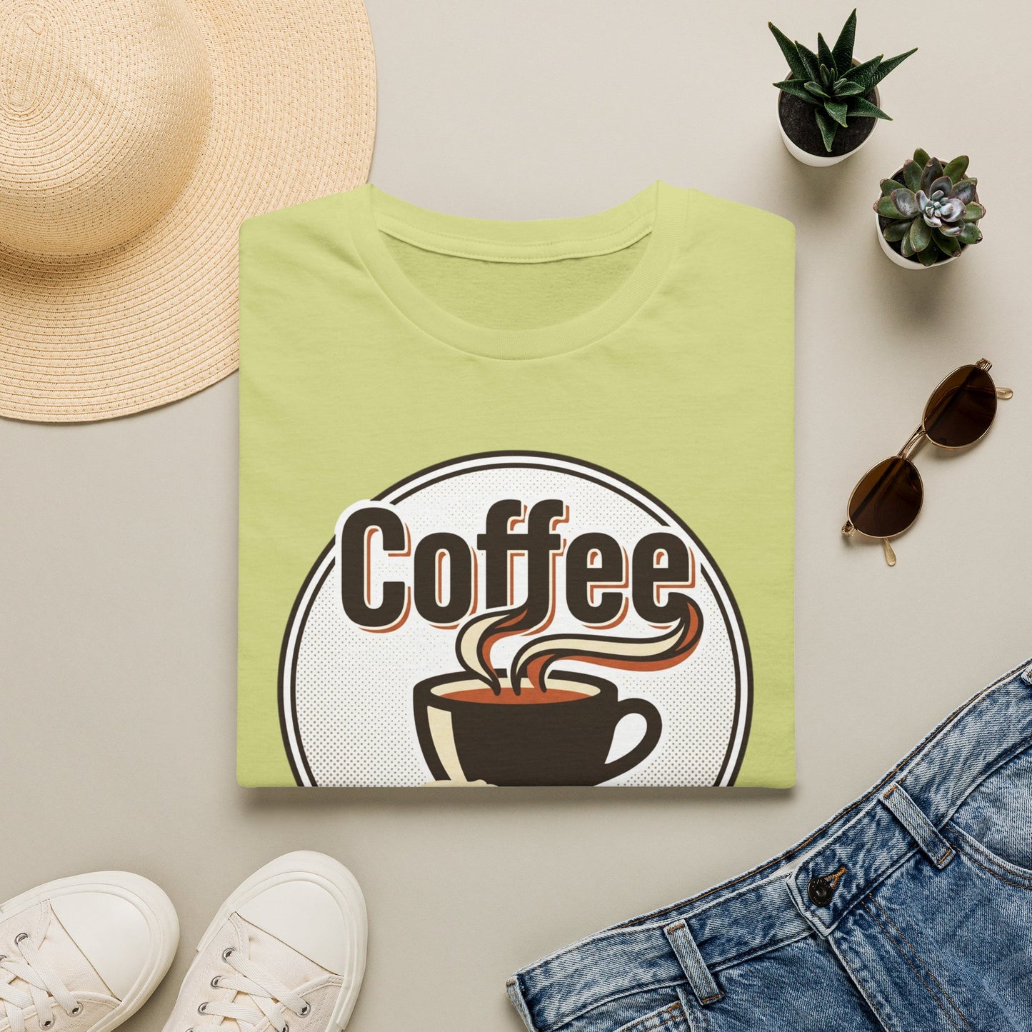 Coffee First T-Shirt — Retro Coffee Cup Graphic Tee for Coffee Lovers