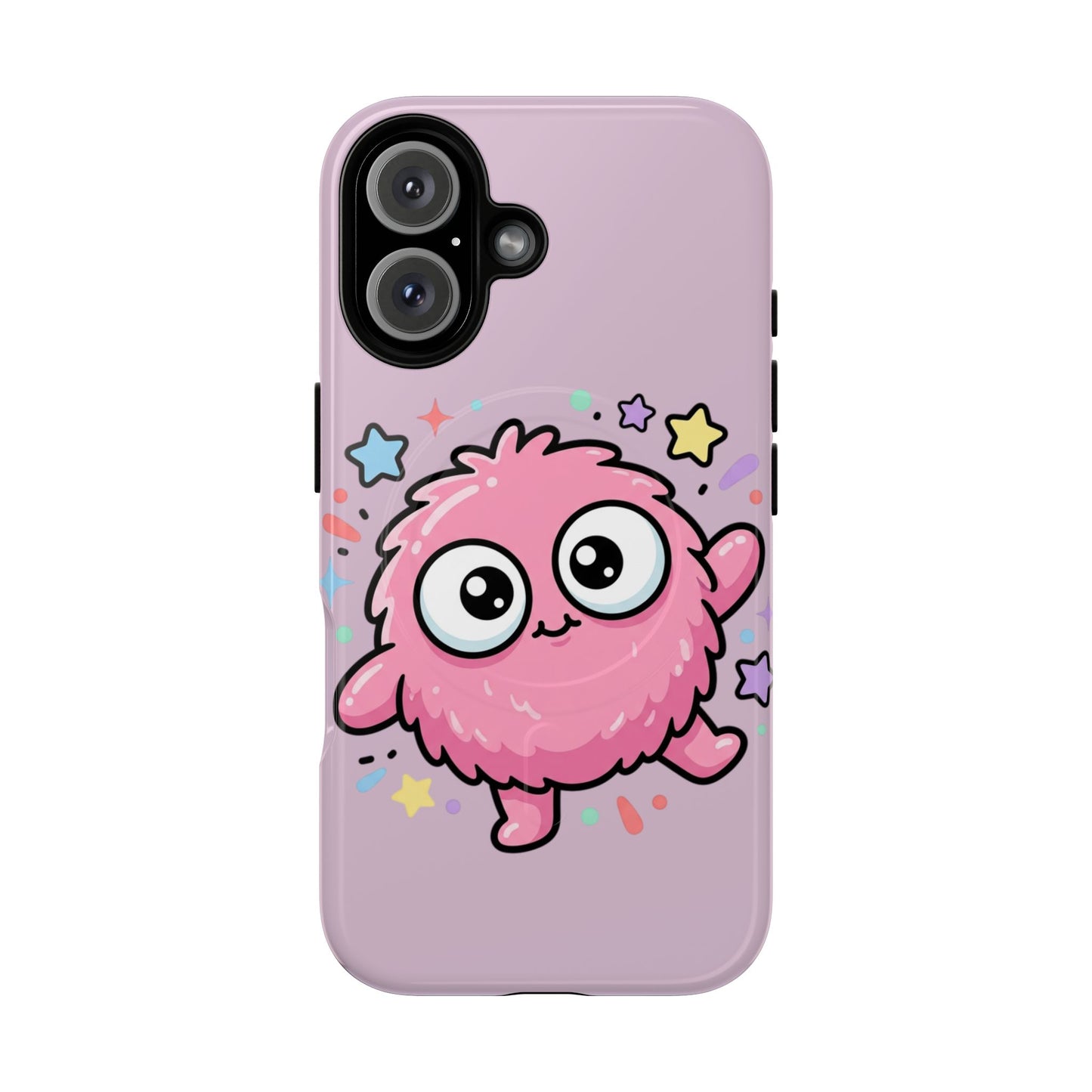 Cute Pink Fuzzy Monster Tough Magnetic Phone Case — Cute Kawaii Protective iPhone Cover