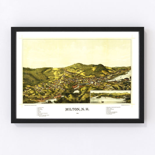 Vintage Map of Milton, New Hampshire 1888