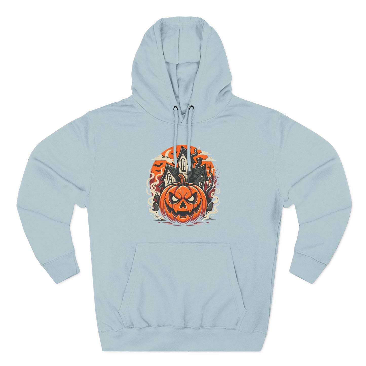 Halloween Pumpkin Hoodie — Jack-O'-Lantern Haunted House Fleece Hoodie