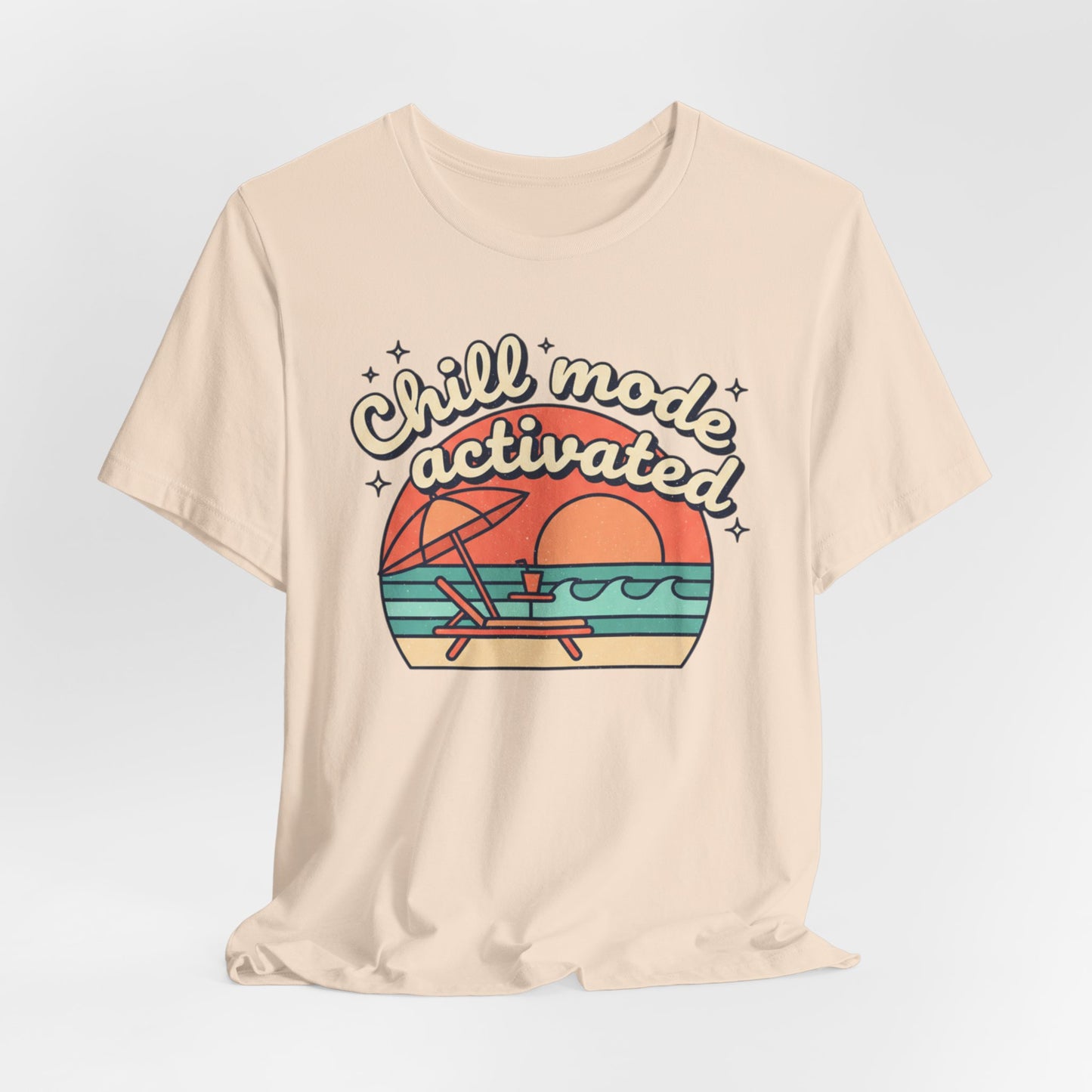 Chill Mode Activated tee | Beach sunset lounge