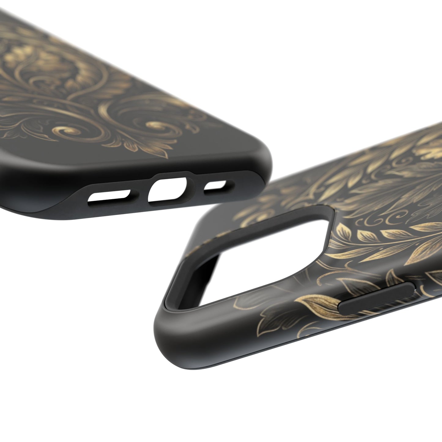 Baroque Gold Leaf Phone Case — Impact-Resistant Protective Cover