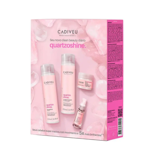 Cadiveu Quartzo Shine Hair Kit Shampoo, Conditioner, and Serum for Radiant, Healthy Hair