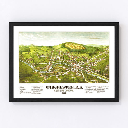 Vintage Map of Winchester, New Hampshire 1887
