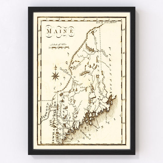 Vintage Map of Maine 1795