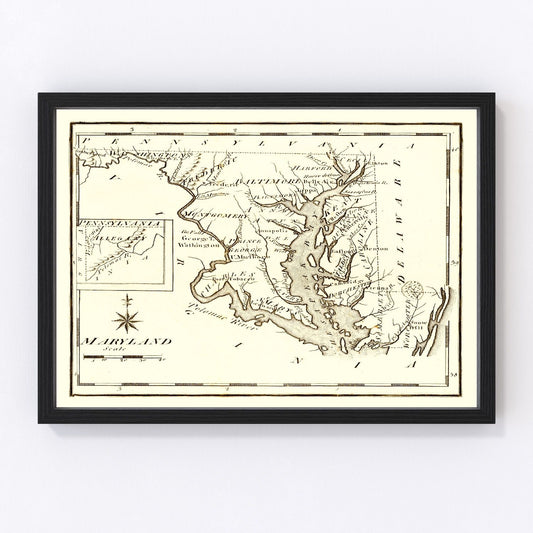 Vintage Map of Pennsylvania 1795