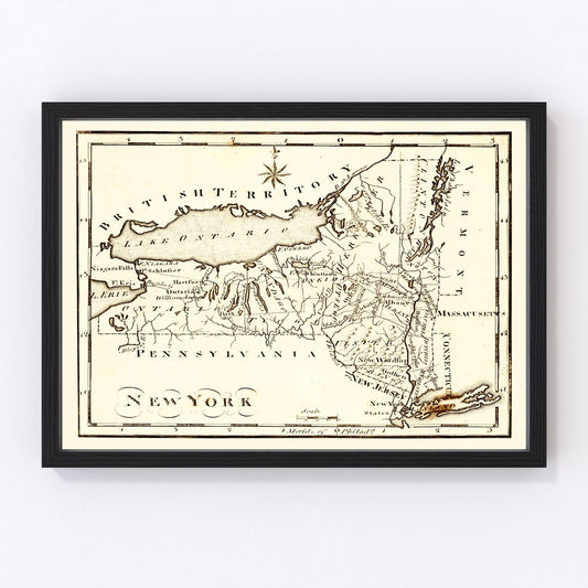 Vintage Map of New York 1795