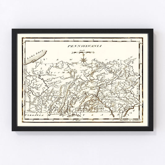 Vintage Map of Pennsylvania 1795