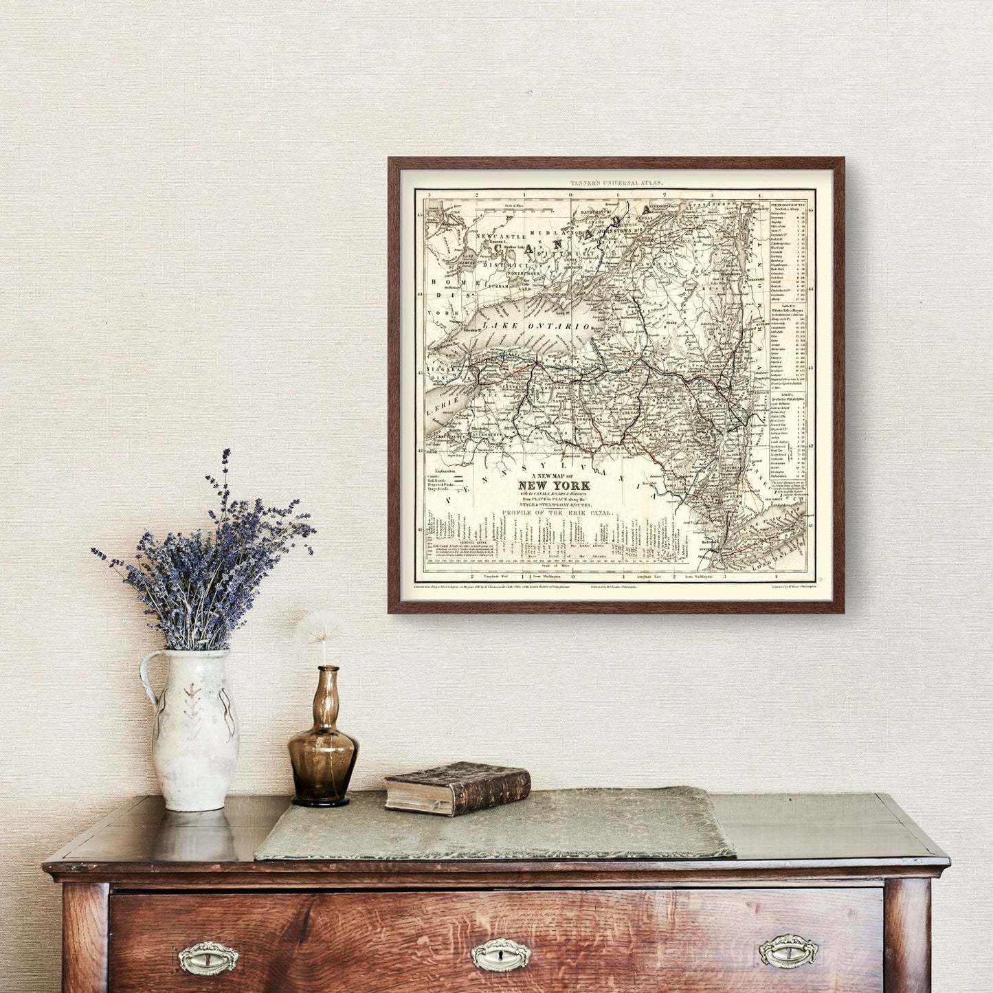 Vintage Map of New York 1840
