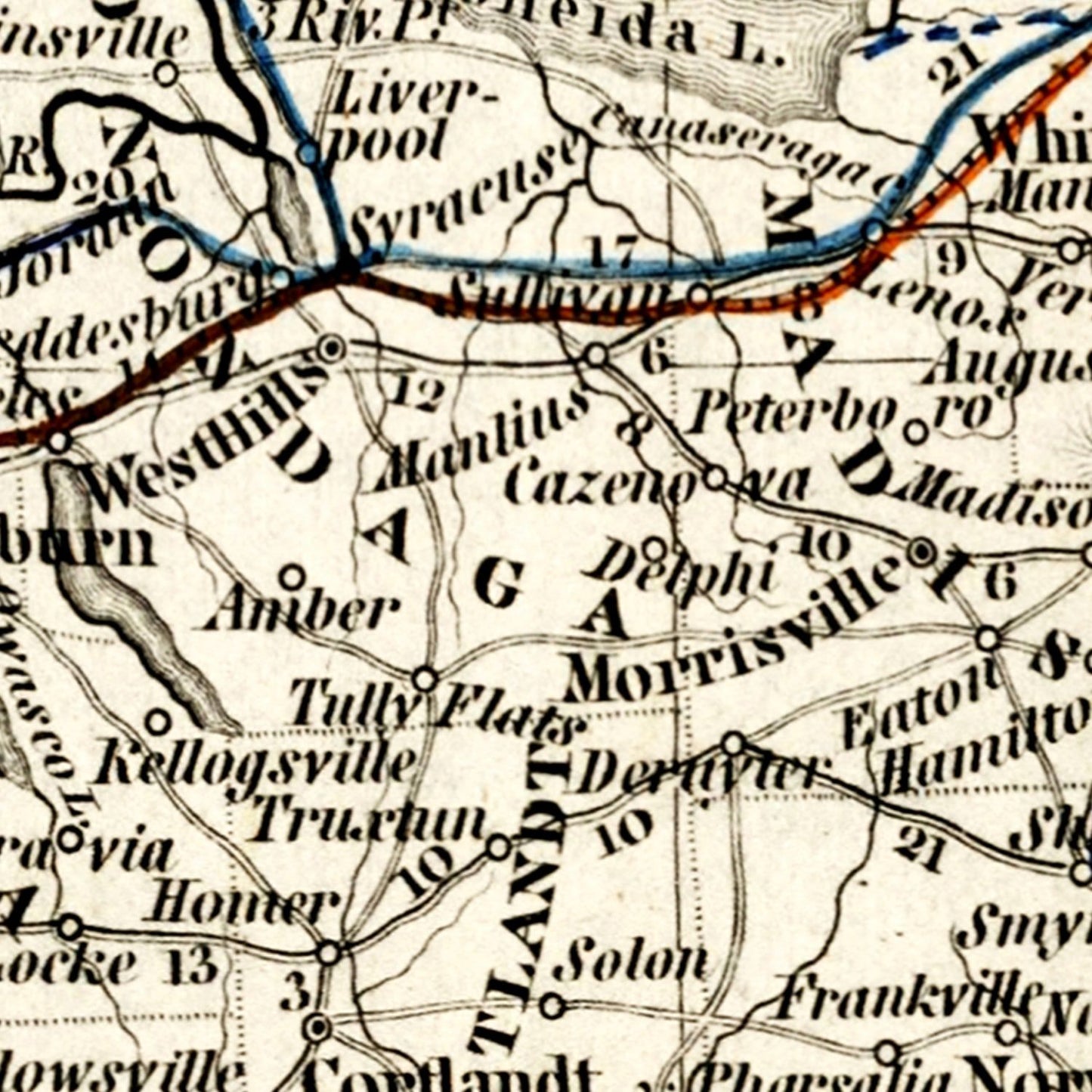 Vintage Map of New York 1840