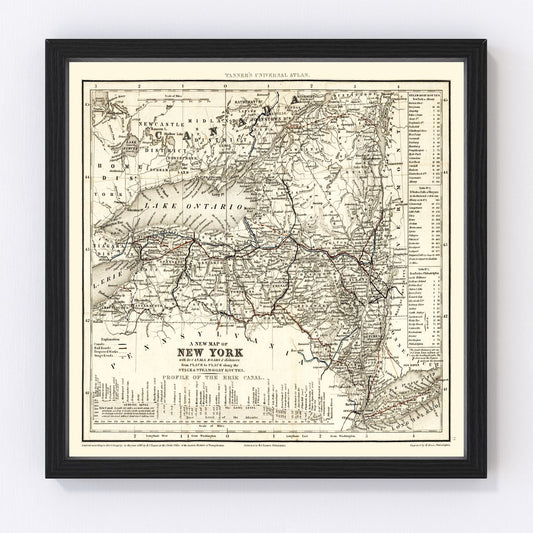 Vintage Map of New York 1840