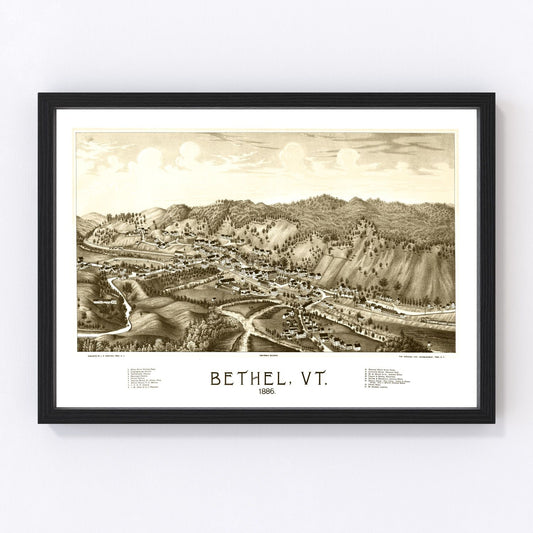 Vintage Map of Bethel, Vermont 1886