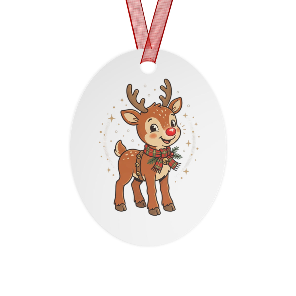 Reindeer Metal Ornament — Cute Holiday Christmas Tree Decoration