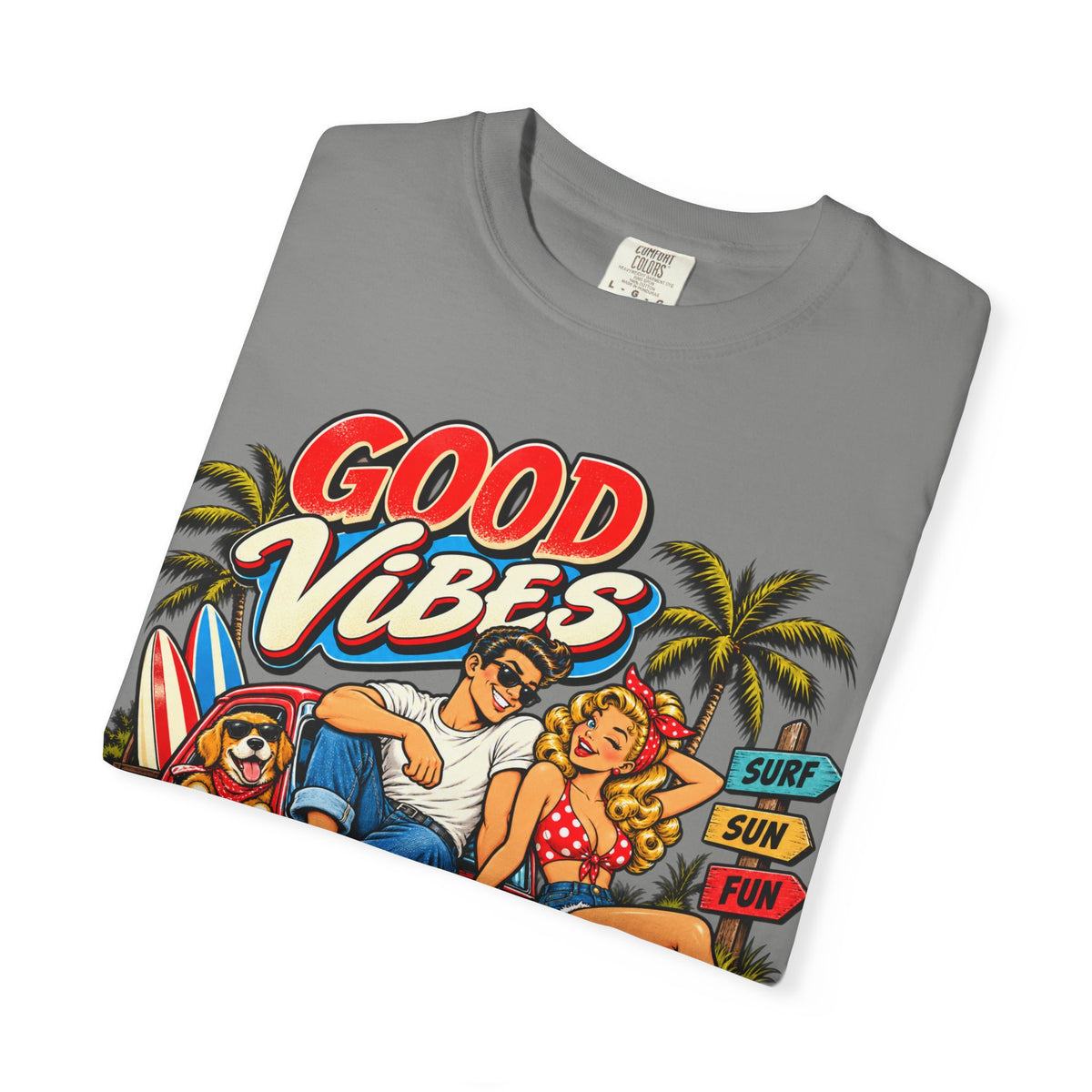 Good Vibes Retro Beach T-Shirt