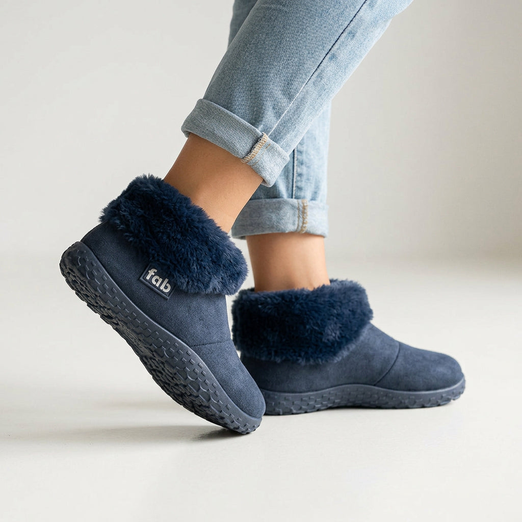 Women's Faux-Fur-Lined Slip-On Slipper Boots