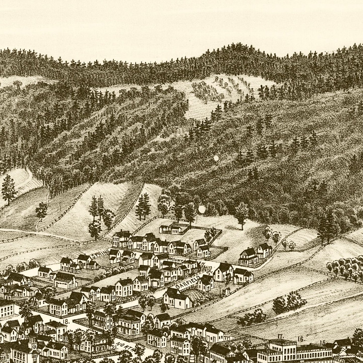 Vintage Map of Bristol, Vermont 1889