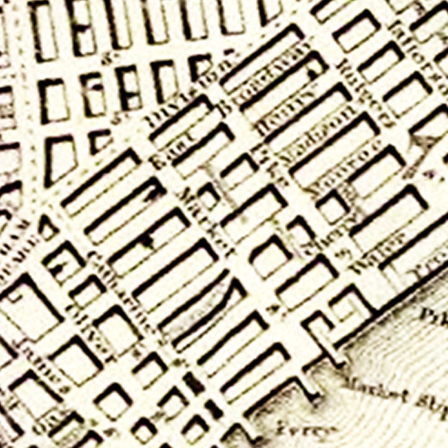 Vintage Map of New York City, New York 1836