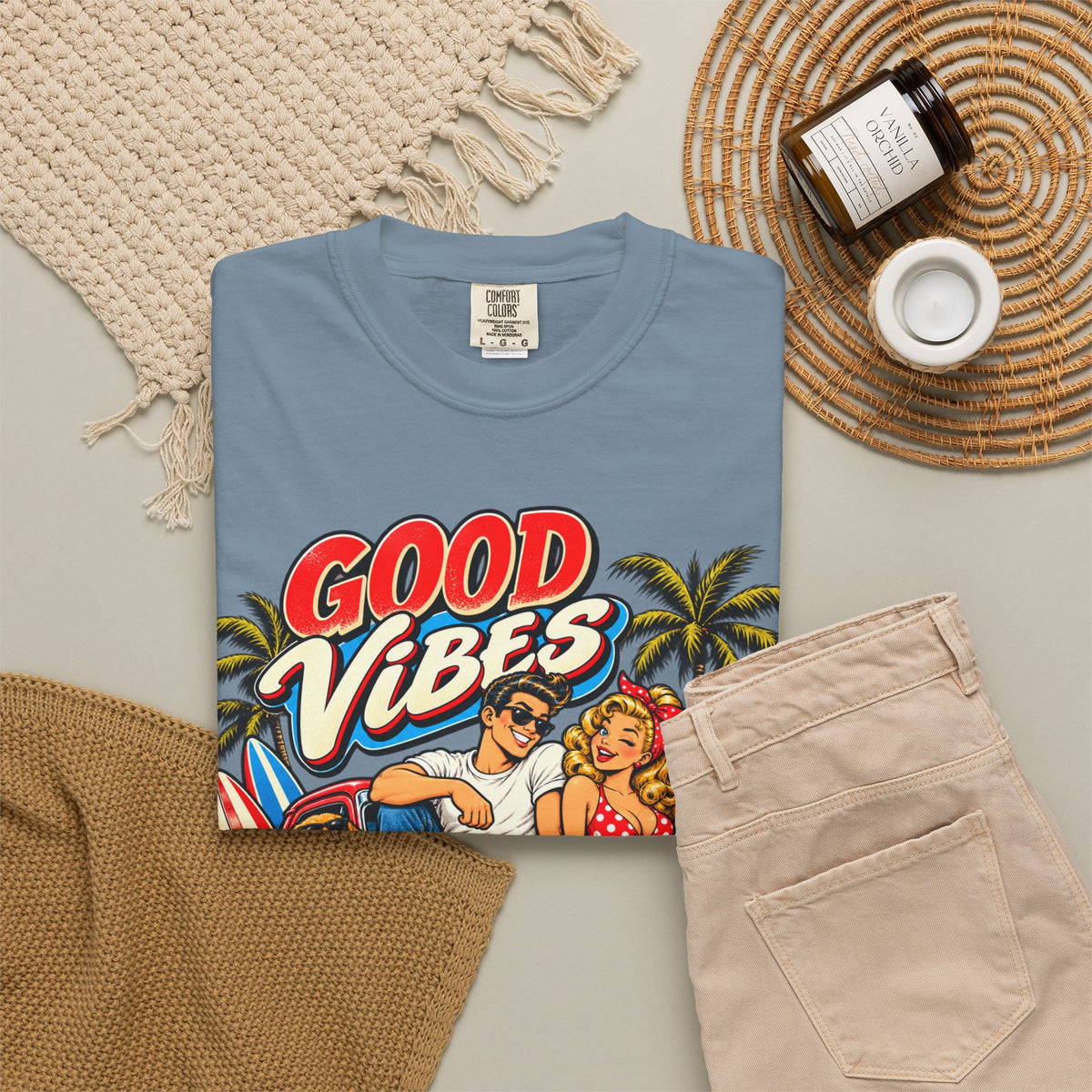 Good Vibes Retro Beach T-Shirt