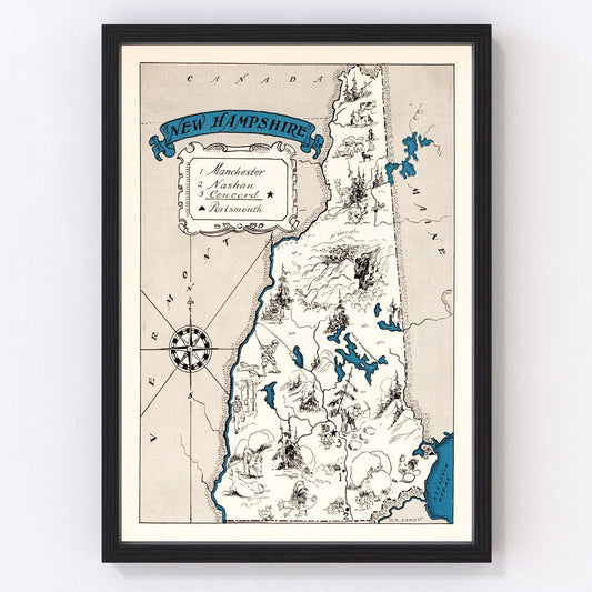 Vintage Map of New Hampshire 1931
