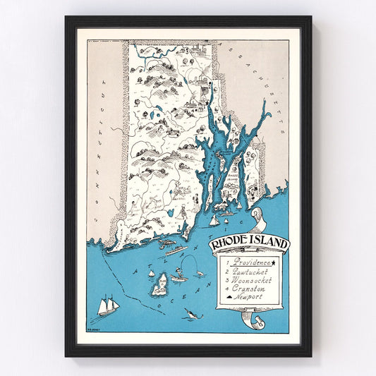 Vintage Map of Rhode Island 1931