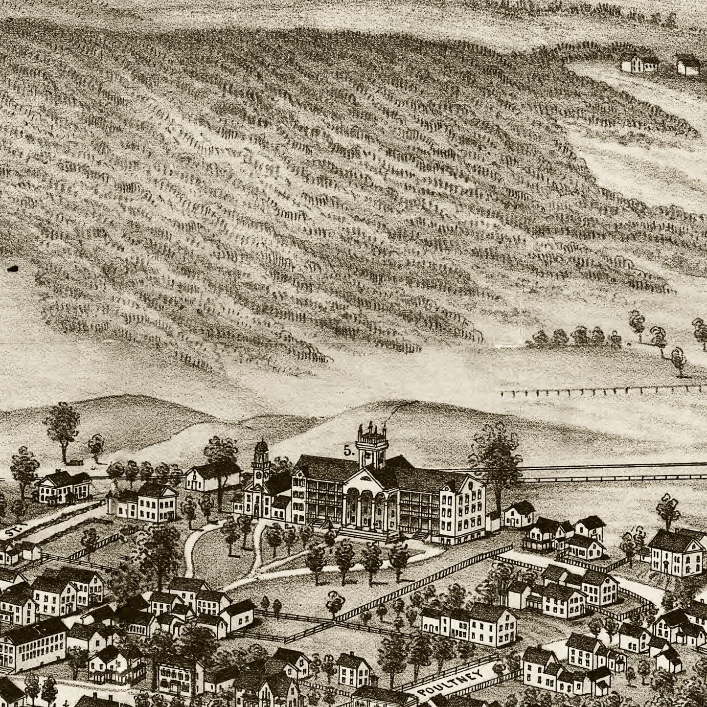 Vintage Map of Castleton, Vermont 1886