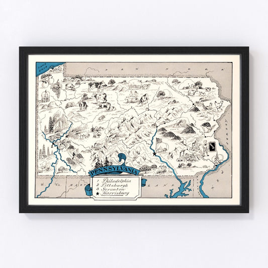Vintage Map of Pennsylvania 1931