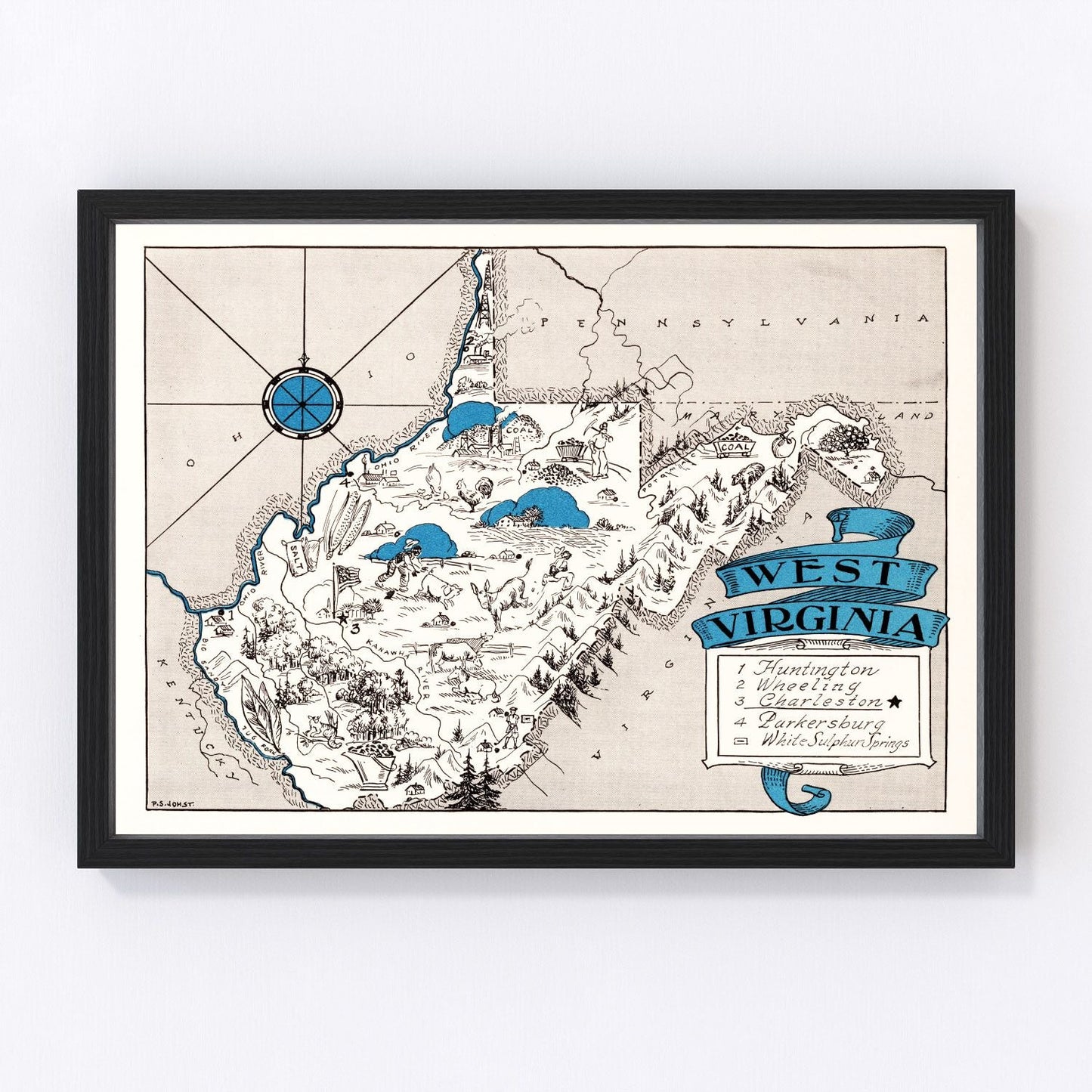 Vintage Map of West Virginia 1931