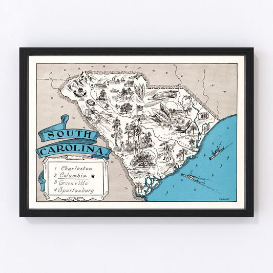 Vintage Map of South Carolina 1931