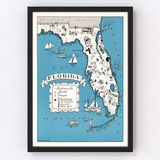 Vintage Map of Florida 1931