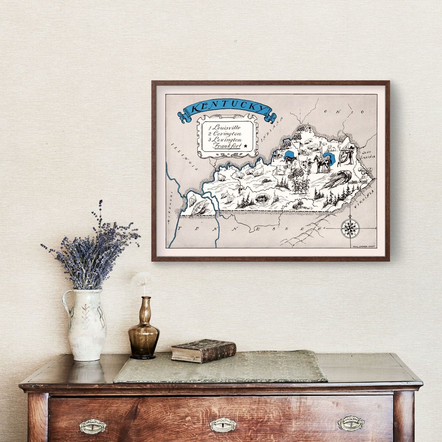 Vintage Map of Kentucky 1931